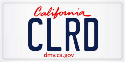 CA license plate CLRD