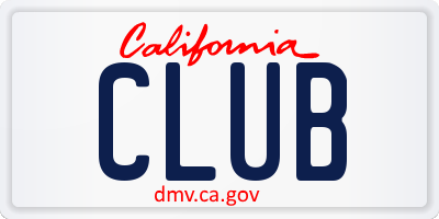 CA license plate CLUB