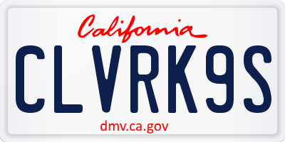 CA license plate CLVRK9S