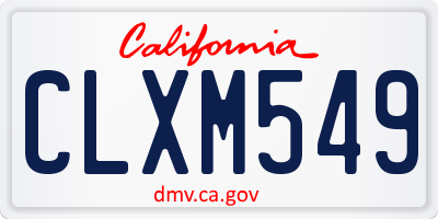 CA license plate CLXM549