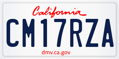 CA license plate CM17RZA