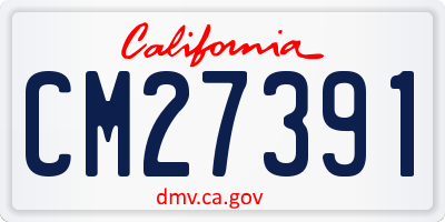 CA license plate CM27391