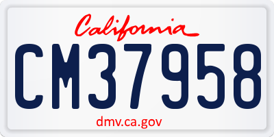 CA license plate CM37958