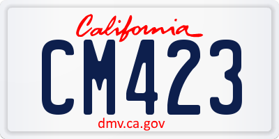 CA license plate CM423