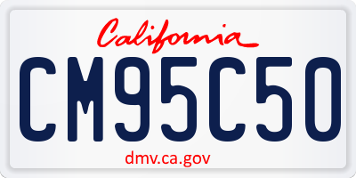 CA license plate CM95C50