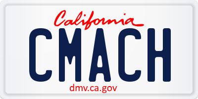 CA license plate CMACH