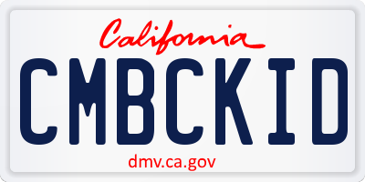 CA license plate CMBCKID