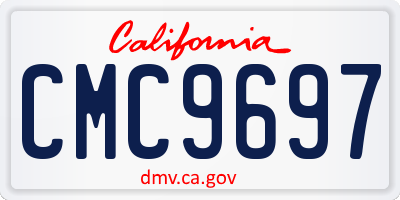 CA license plate CMC9697