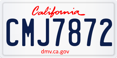 CA license plate CMJ7872