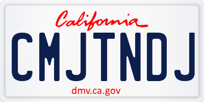 CA license plate CMJTNDJ