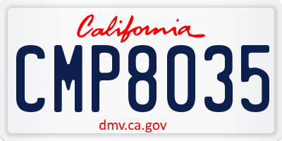 CA license plate CMP8035