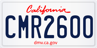 CA license plate CMR2600