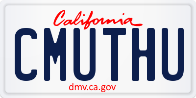 CA license plate CMUTHU