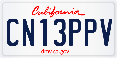 CA license plate CN13PPV