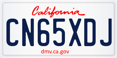 CA license plate CN65XDJ