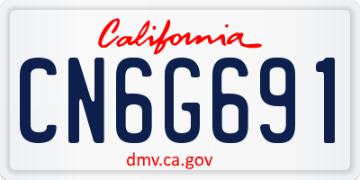 CA license plate CN6G691