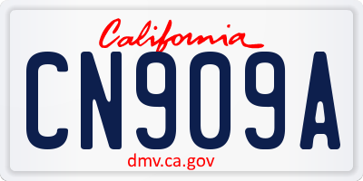 CA license plate CN909A