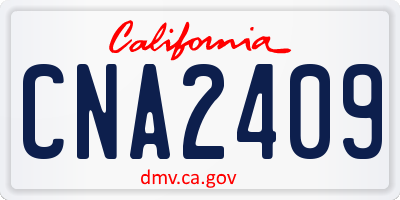 CA license plate CNA2409