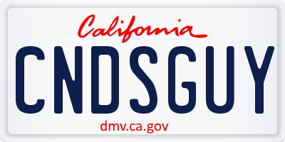 CA license plate CNDSGUY