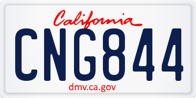 CA license plate CNG844