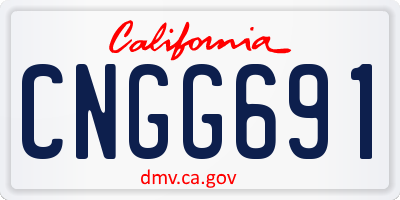 CA license plate CNGG691