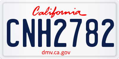 CA license plate CNH2782