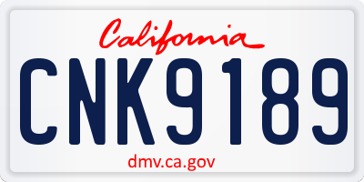 CA license plate CNK9189