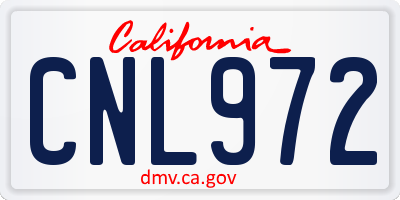 CA license plate CNL972