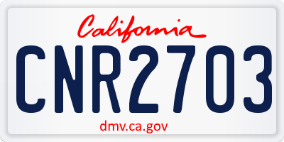 CA license plate CNR2703