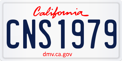 CA license plate CNS1979