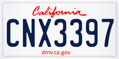 CA license plate CNX3397