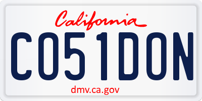 CA license plate CO51DON