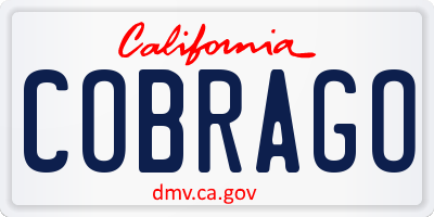 CA license plate COBRAGO