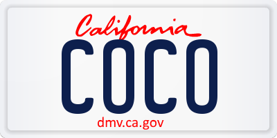 CA license plate COCO