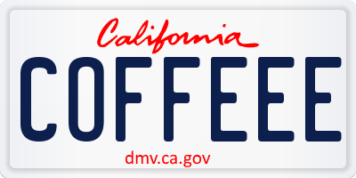 CA license plate COFFEEE