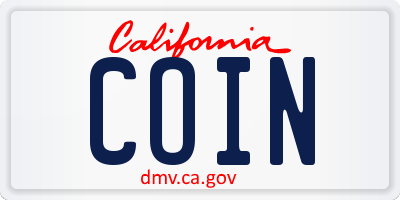 CA license plate COIN