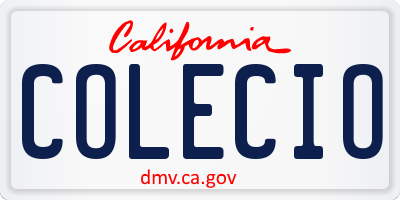 CA license plate COLECIO