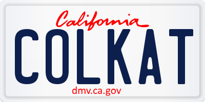 CA license plate COLKAT