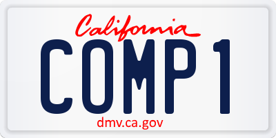 CA license plate COMP1