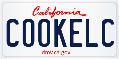 CA license plate COOKELC