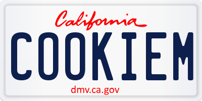 CA license plate COOKIEM