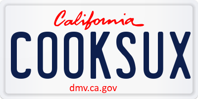 CA license plate COOKSUX