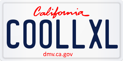 CA license plate COOLLXL