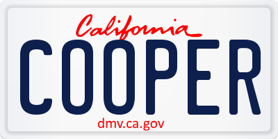 CA license plate COOPER