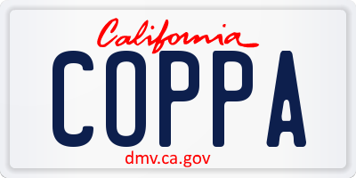 CA license plate COPPA