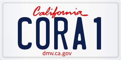 CA license plate CORA1