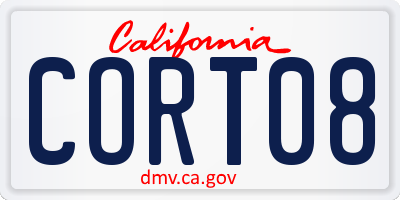 CA license plate CORT08