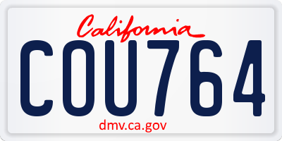 CA license plate COU764