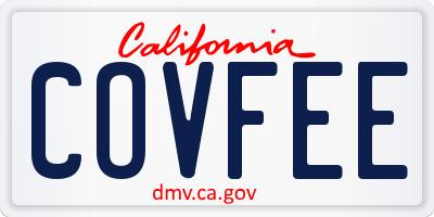 CA license plate COVFEE