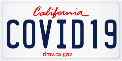 CA license plate COVID19